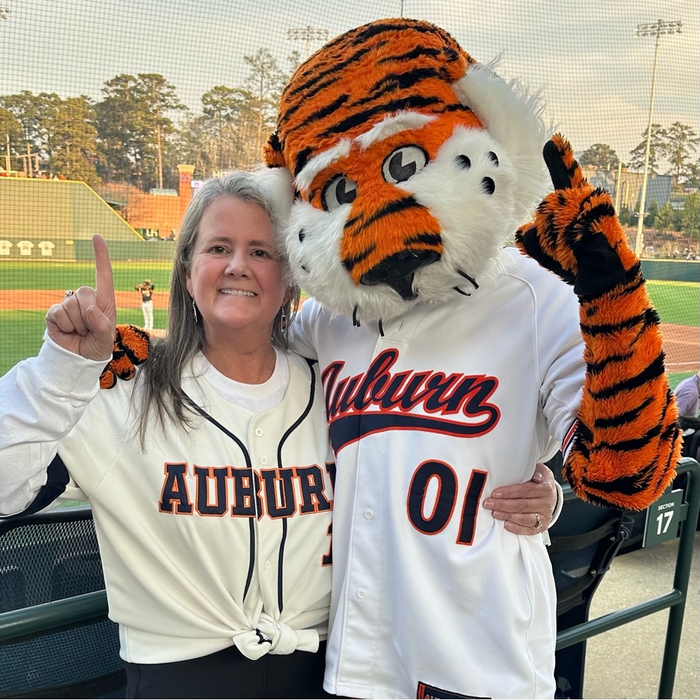 Auburn University Colosseum Off White and Navy Baseball Jersey